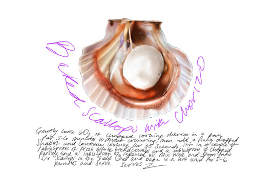Baked Scallops with Chorizo