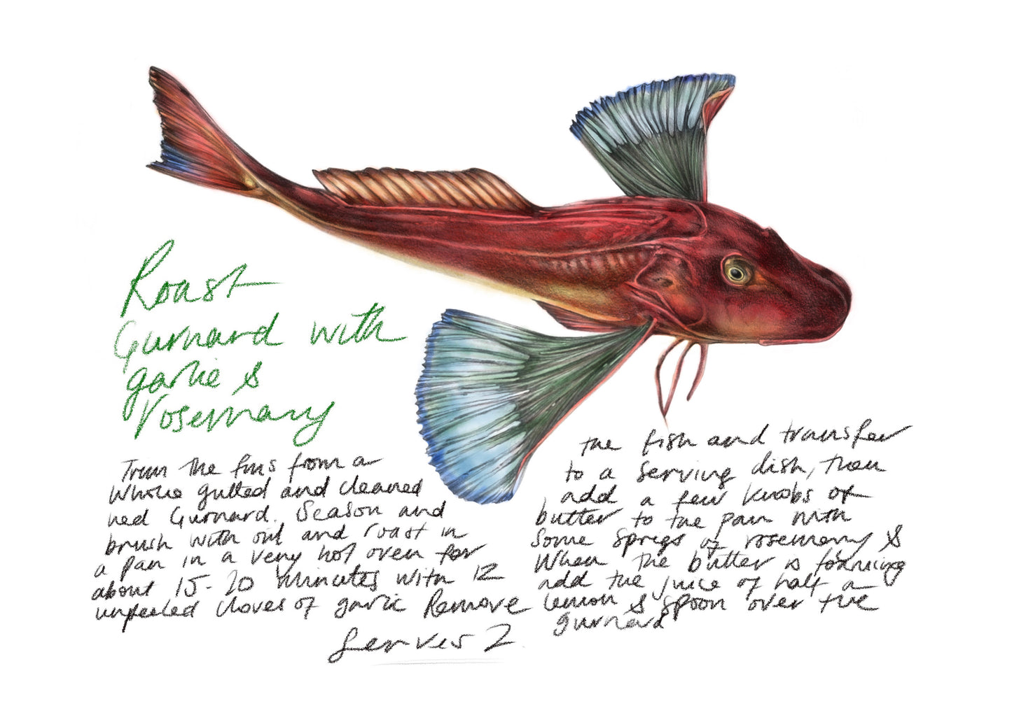 Roast Gurnard With Garlic & Rosemary