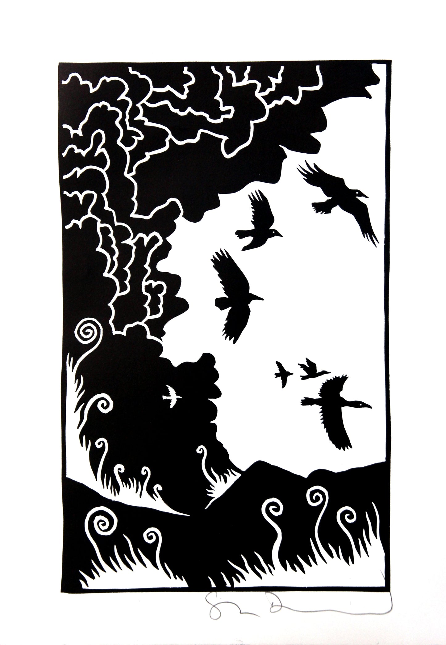 Bad Island Linocut Print