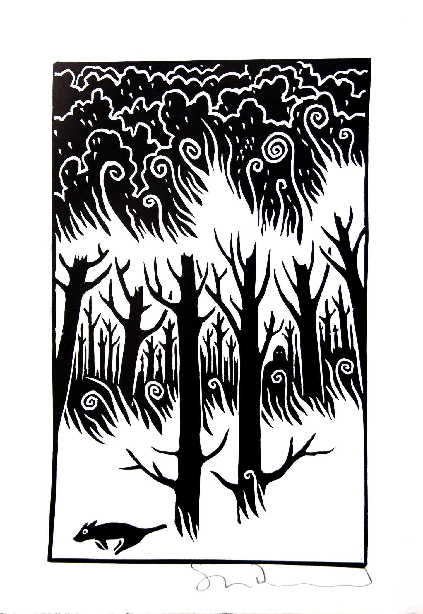 Bad Island Linocut Print