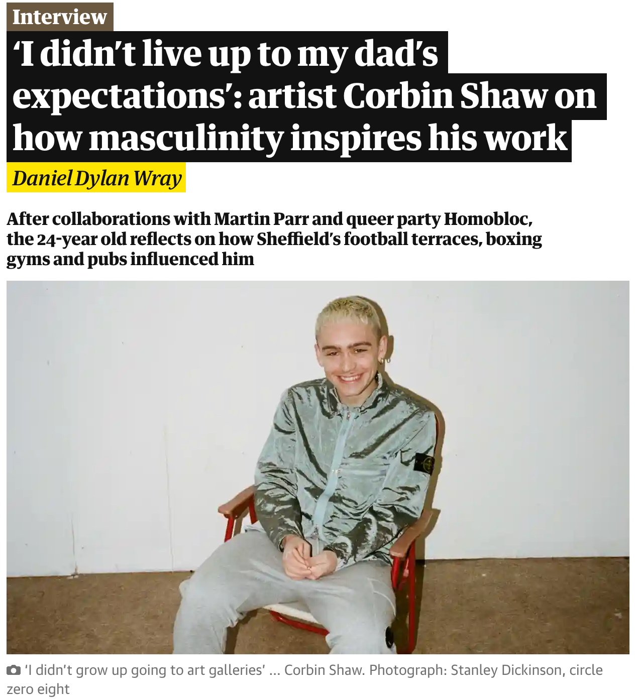 Corbin Shaw Featured in The Guardian