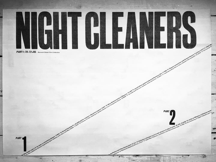 THE NIGHT CLEANERS POSTER BROADSHEET