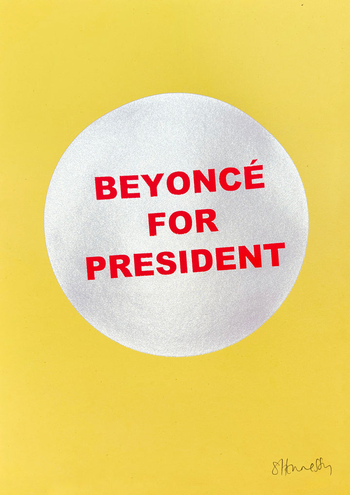 Beyoncé For President 2024 (Twinkle White on Yellow)