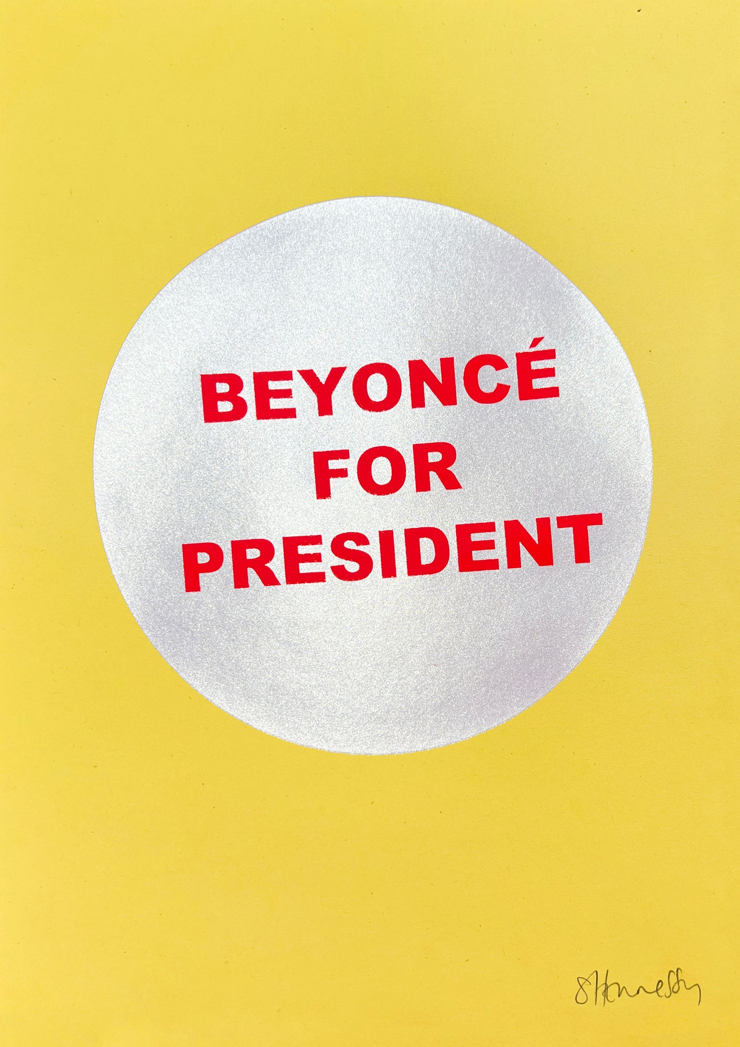 Beyoncé For President 2024 (Twinkle White on Yellow)