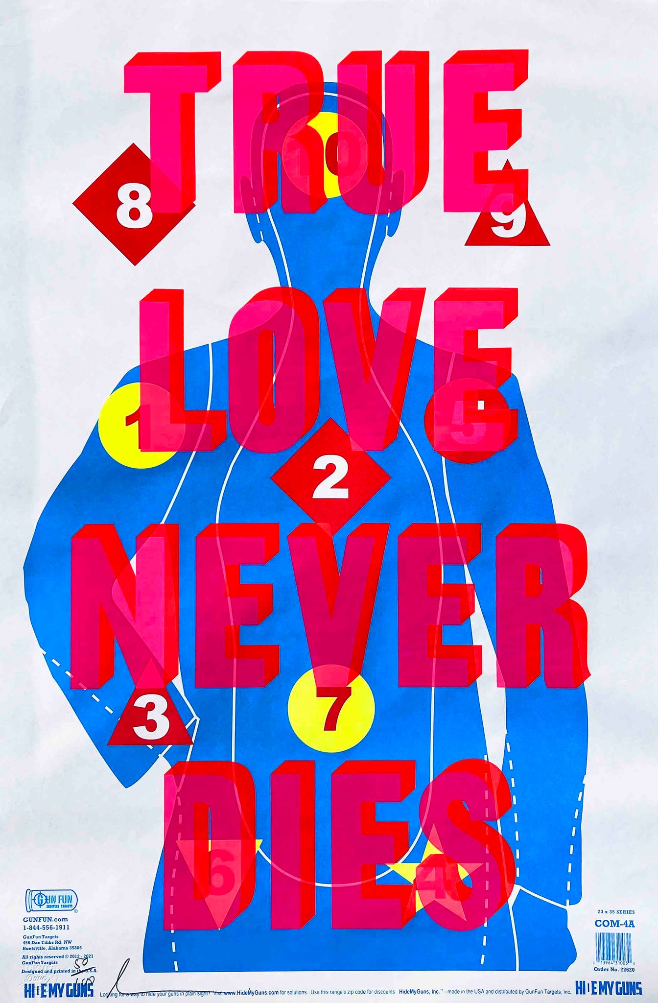 True Love Never Dies (Gun Range Target Paper)
