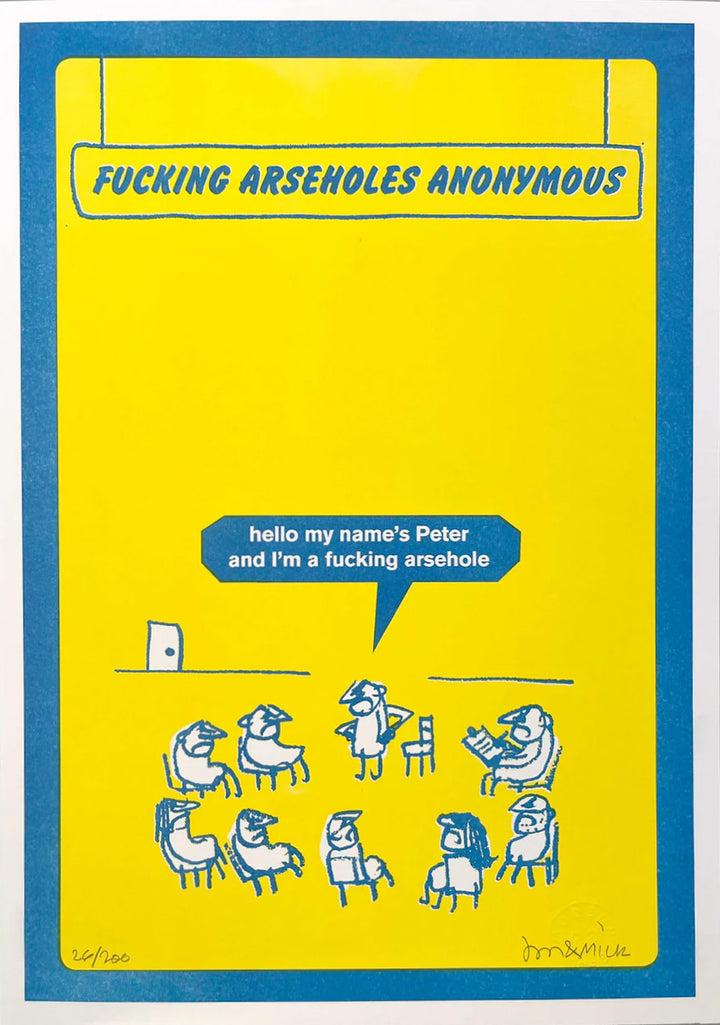 Arseholes Anonymous Risograph Print