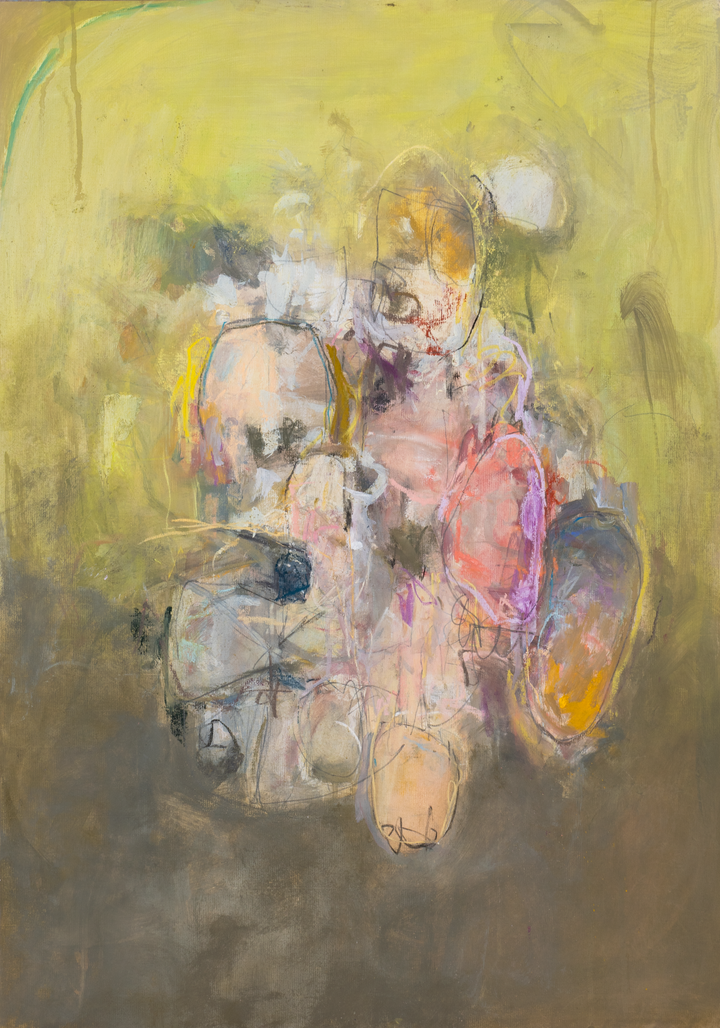 Untitled Green and Peach Study