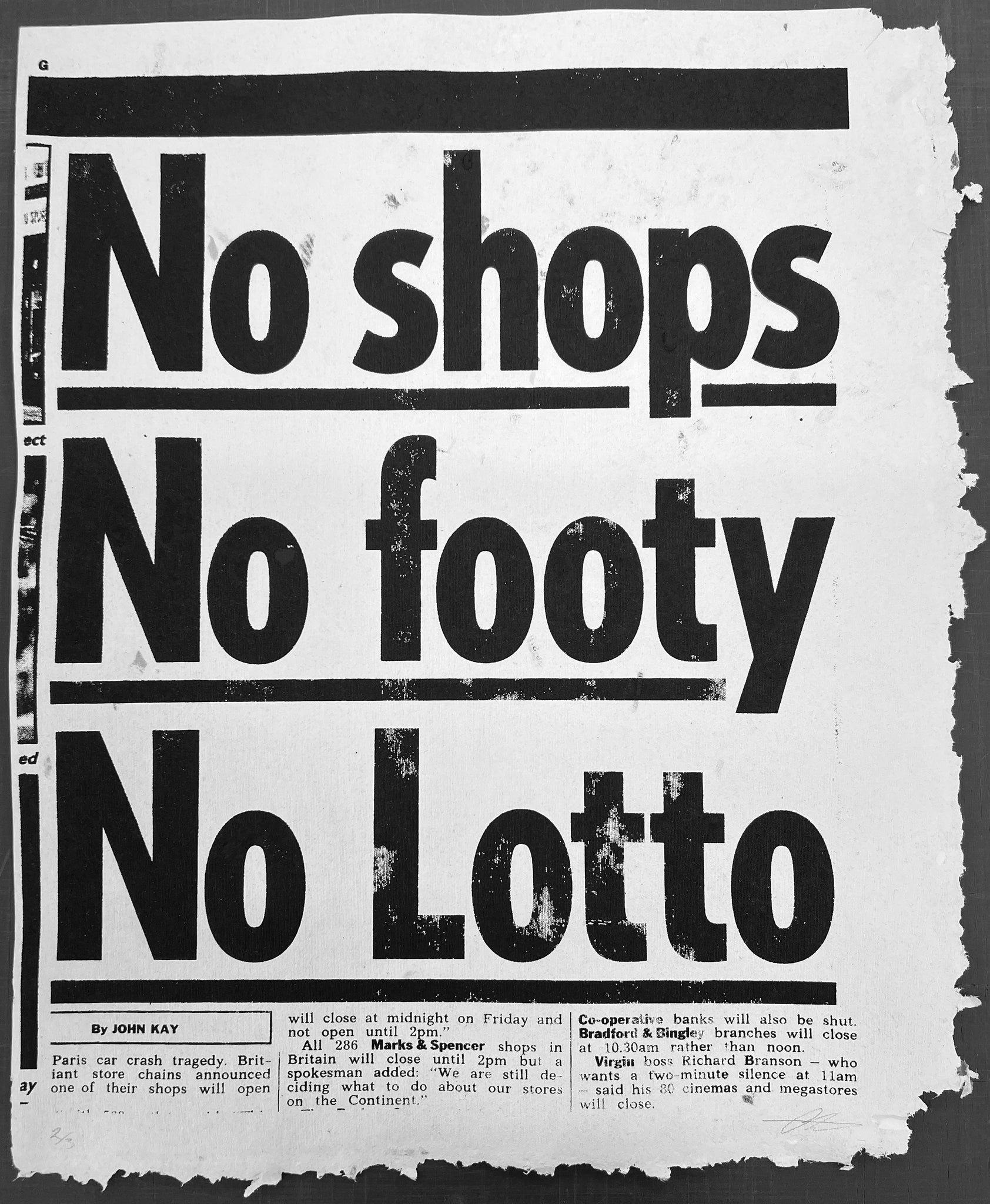 No Shops No Footy No Lotto