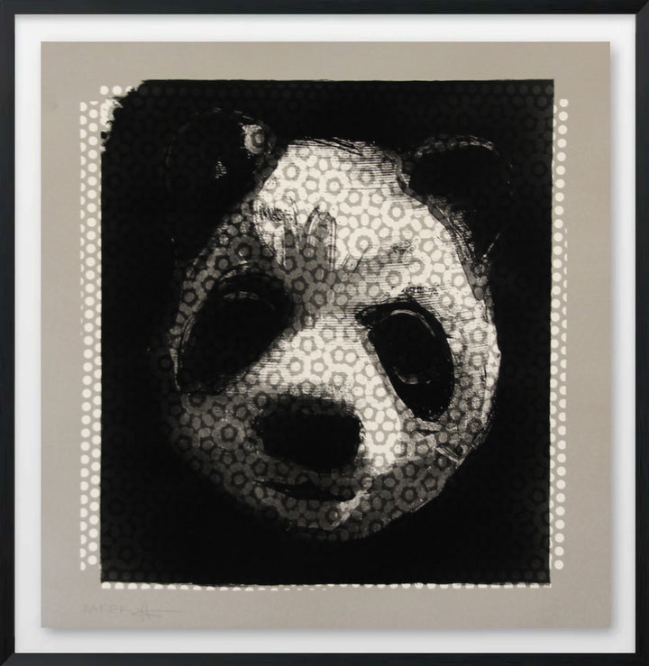 Flocked Panda Head 228 - Framed