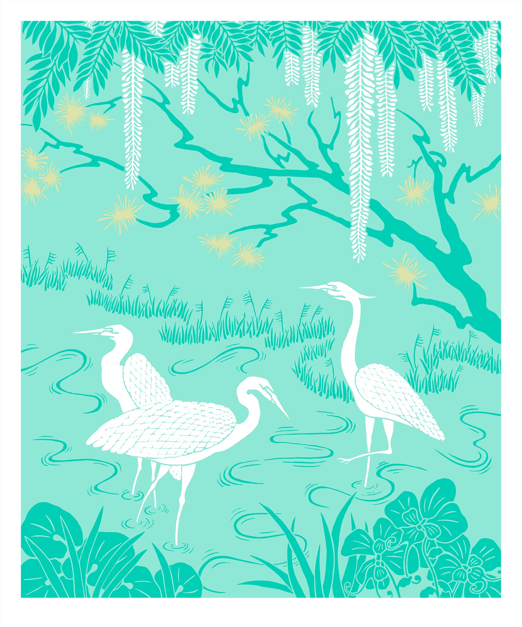 Green - Three Cranes