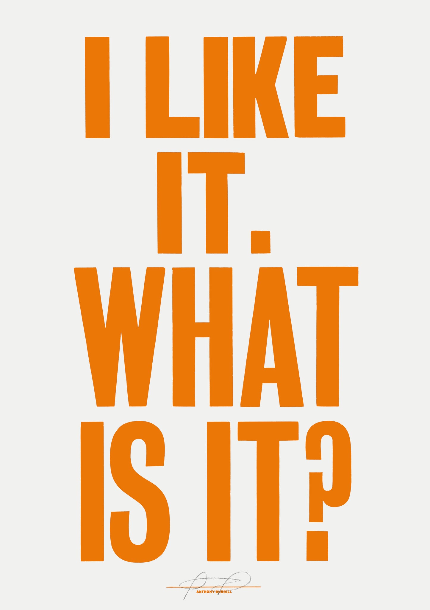 I Like It. What Is It? (Orange Screenprint)