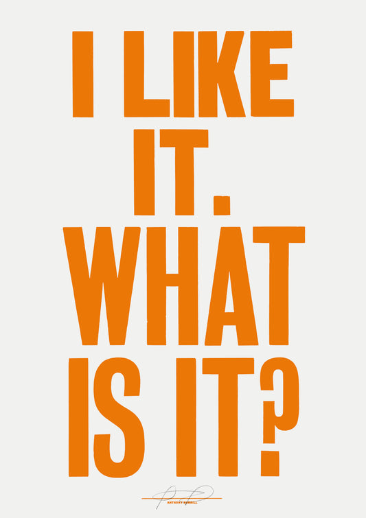 I Like It. What Is It? (Orange Screenprint)
