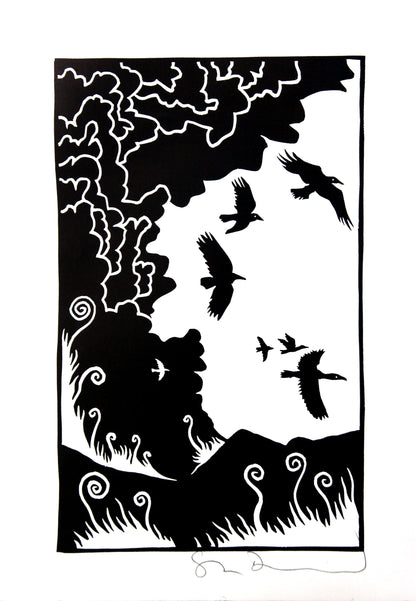 Bad Island Linocut Print