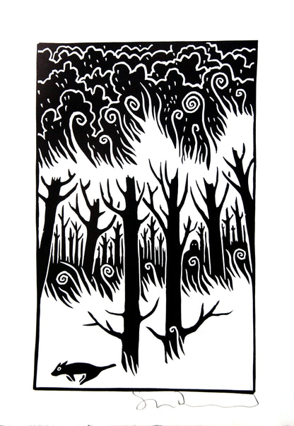 Bad Island Linocut Print