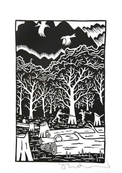 Bad Island Linocut Print