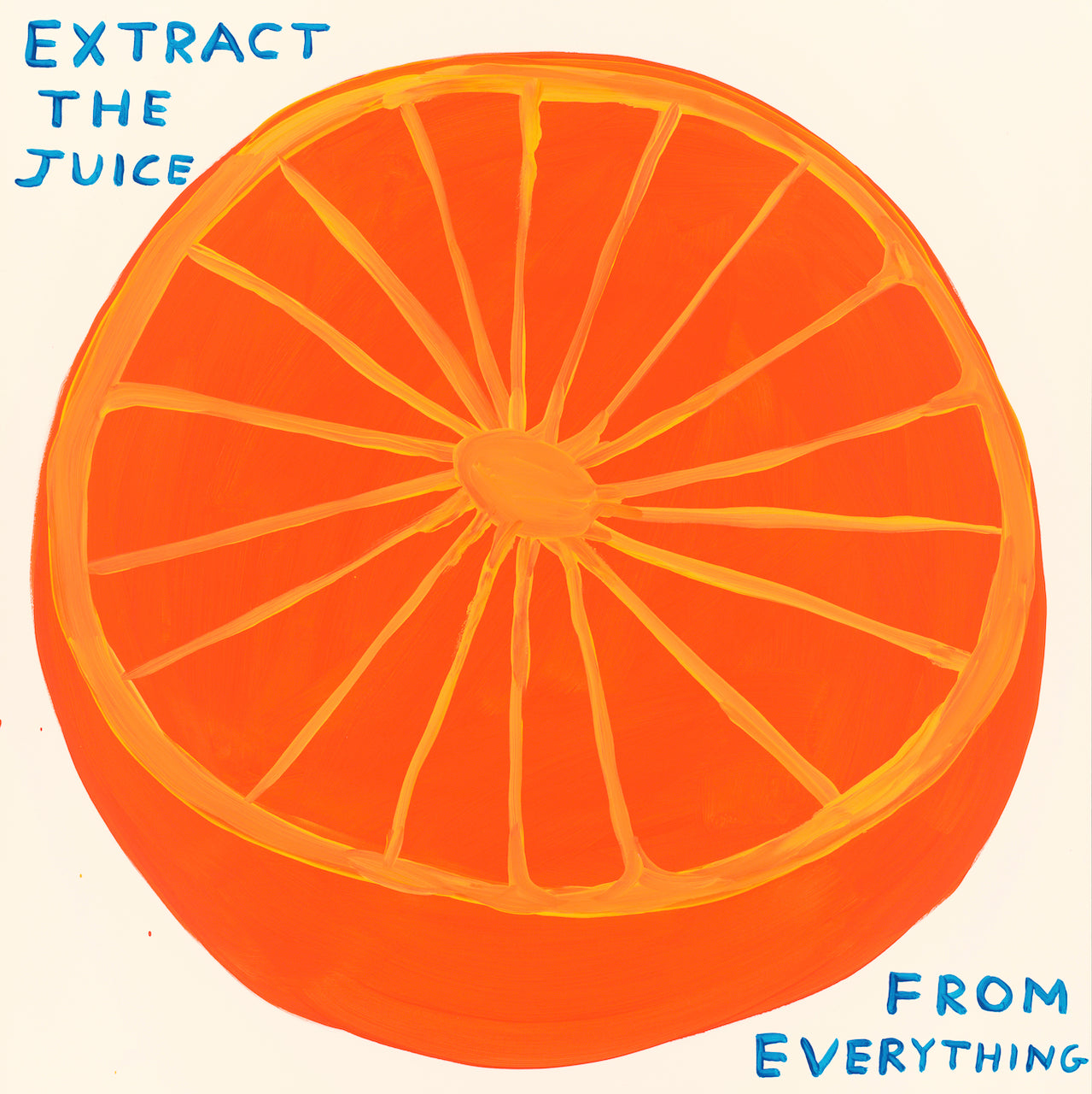 Extract The Juice, 2023 by David Shrigley is a limited edition, 12 colour screenprint with a varnish overlay. Discover the full collection of available artworks at Jealous. Purchase online or explore more prints on the gallery website.